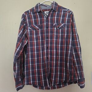 Paper Denim & Cloth Button Up Plaid Sz Medium